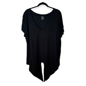 Deesse Lingerie Black Short Sleeve Tee  with Waist Knot 2X